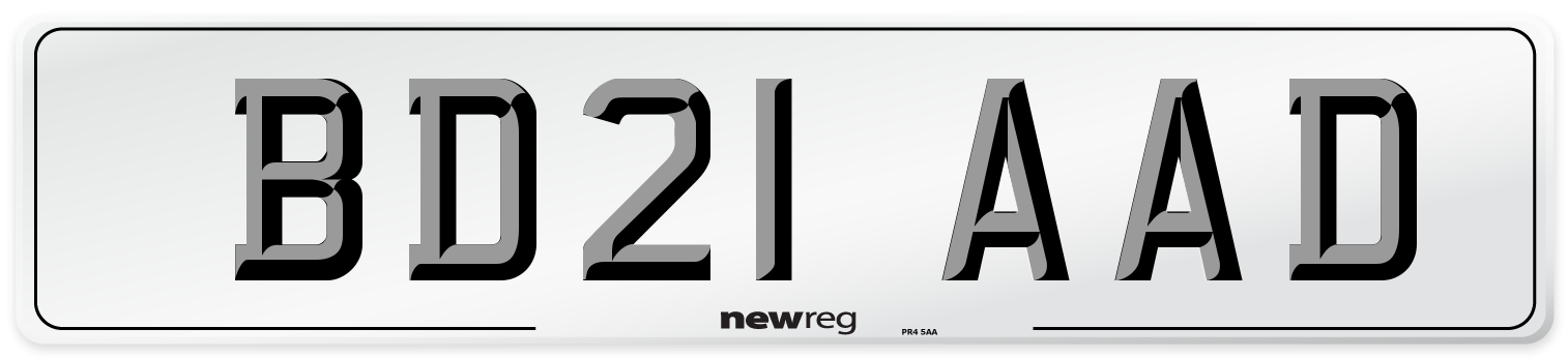 BD21 AAD Number Plate from New Reg